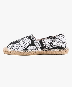 espadrilles femme a talon plat dessus toile noir espadrilles femme