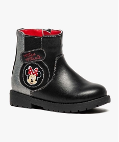 bottine montante a semelle crantee minnie mouse noir bottes et