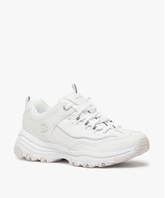 tennis femme a epaisse semelle skechers blanc femme G MO