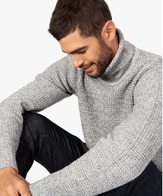 GEMO Pull homme à col roulé contenant du polyester recyclé Gris