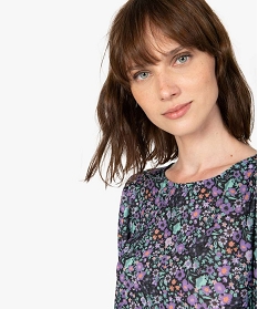 tee-shirt femme a motifs fleuris a manches bouffantes imprime t-shirts manches courtesA336101_2