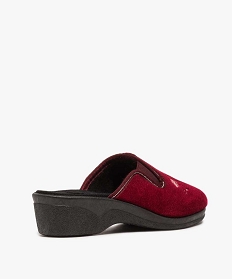 Gemo Chaussures Chaussons Femme Mules A Talon Compense Dessus Brode Rouge Femme Gemo