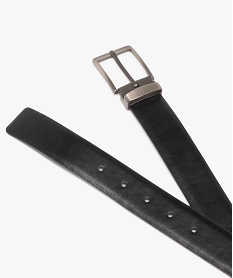 ceinture homme unie avec boucle en metal brosse noirA606401_3