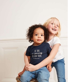 tee-shirt bebe garcon a message humoristique - gemo x les vilaines filles  bleu bebe