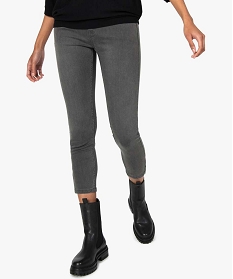 GEMO Jean femme skinny longueur 78ème avec bas zippés Gris