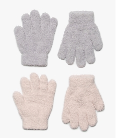 GEMO Gants fille en maille bouclette (lot de 2 paires) rose standard