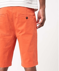 bermuda coupe chino en toile stretch homme orangeD337801_2