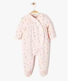 GEMO Pyjama dors-bien bébé en velours fleuri ouverture devant Rose