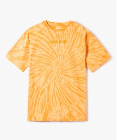 GEMO Tee-shirt garçon à manches courtes effet tie and dye Orange