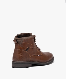 boots homme unies a lacets et a zip style casual marron chine bottes et bootsD974901_4