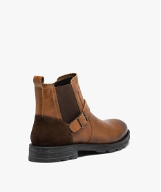 boots homme dessus en cuir uni style chelsea a zip marron vif bottes et bootsD975301_4