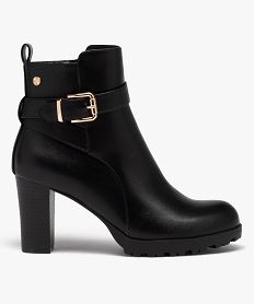 GEMO Bottines fourrées à talon haut avec bride cheville femme - Valentina Baldano noir standard