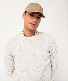 pull en maille fine mouchetee homme beige pullsE062601_2