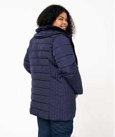 manteau femme grande taille matelasse avec col double bleu vestes et manteaux