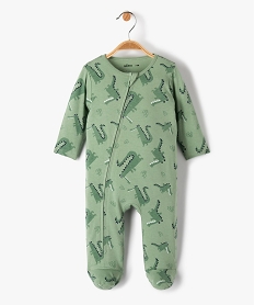 GEMO Pyjama bébé en coton à zip ventral et motif crocodiles Vert