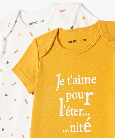 body bebe a manches courtes et col americain (lot de 2) jaune body manches courtesE175001_2