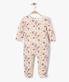 GEMO Pyjama bébé fille à motifs fleuris et arc-en-ciel Beige