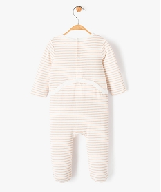 pyjama bebe a pont-dos en coton raye avec motif beigeE178501_4