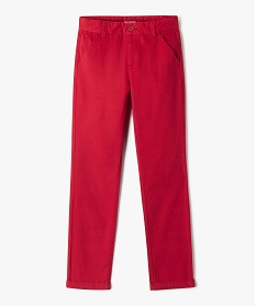 GEMO Pantalon chino en coton à revers garçon Rouge