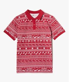 GEMO Polo à manches courtes spécial Noël garçon Rouge