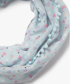 foulard snood a motifs coeurs fille bleu foulards echarpes et gantsE398301_2