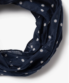 foulard forme snood a motifs fleuris fille bleuE415701_2