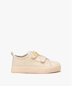GEMO Baskets fille en toile à paillettes avec double scratch Jaune
