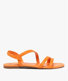 sandales plates multibrides a enfiler femme orange sandales plates et nu-piedsE490601_1
