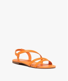 sandales plates multibrides a enfiler femme orange sandales plates et nu-piedsE490601_2