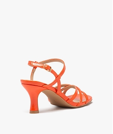 sandales femme a talon fin avec brides vernies et unies orange sandales a talonE501601_4