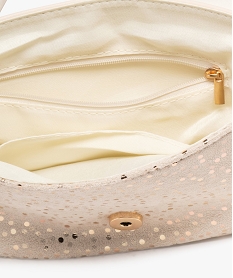 sac besace demi-lune a pois brillants femme beige standard sacs bandouliereE546701_3