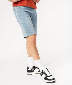 bermuda en jean stretch ample a taille elastique homme bleu shorts en jeanE557201_1