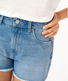 short en jean aspect use femme gris shortsE584801_2