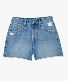 short en jean aspect use femme gris shortsE584801_4