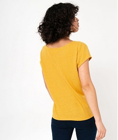 tee-shrit manches courtes loose en lin femme jaune t-shirts manches courtesE638801_3