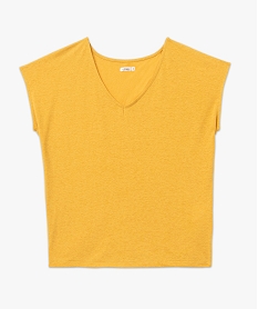 tee-shrit manches courtes loose en lin femme jaune t-shirts manches courtesE638801_4