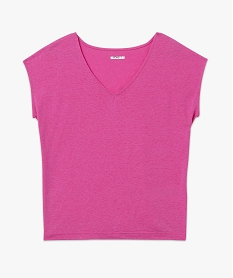 tee-shrit manches courtes loose en lin femme rose t-shirts manches courtesE638901_4