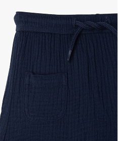 ensemble short tee-shirt en gaze de coton bebe garcon bleu shortsE661301_3