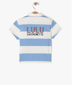 polo manches courtes a larges rayures bebe garcon - lulucastagnette bleu polosE666101_3