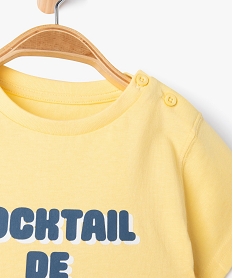 tee-shirt manches courtes en coton imprime bebe garcon jaune tee-shirts manches courtesE669901_2