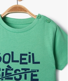 tee-shirt manches courtes en coton imprime bebe garcon vert tee-shirts manches courtesE670101_2