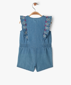 combishort avec volants brodes sur les epaules bebe fille bleu pantacourts et shortsE692701_3