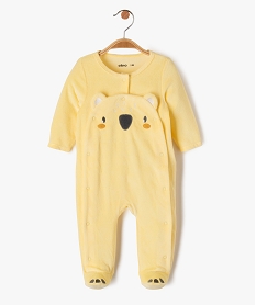 GEMO Pyjama en velours avec motif ourson bébé Jaune
