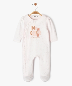 GEMO Pyjama dors-bien ouvert devant avec touches pailletées bébé fille Beige