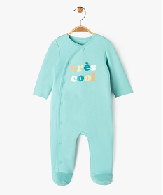 GEMO Pyjama dors-bien fermeture devant avec message bébé Bleu