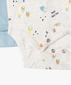 body a manches courtes a motifs maison bebe garcon (lot de 3) bleuE704201_3