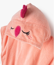 cape de bain en eponge bebe fille avec capuche poule roseE719201_2