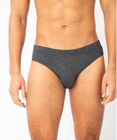 slip en coton stretch a taille elastiquee homme (lot de 3) gris slipsE736601_2