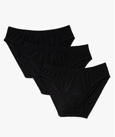 slip en coton stretch a taille elastiquee homme (lot de 3) noir slipsE736701_3