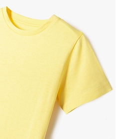 tee-shirt a manches courtes en coton uni garcon jaune tee-shirtsE785701_2